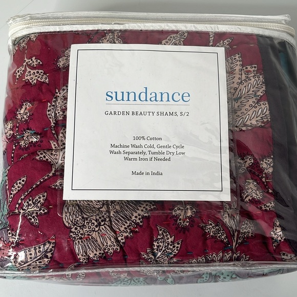 Sundance Shams - Garden Beauty Pillow Shams set of 2 NWT - Picture 9 of 10